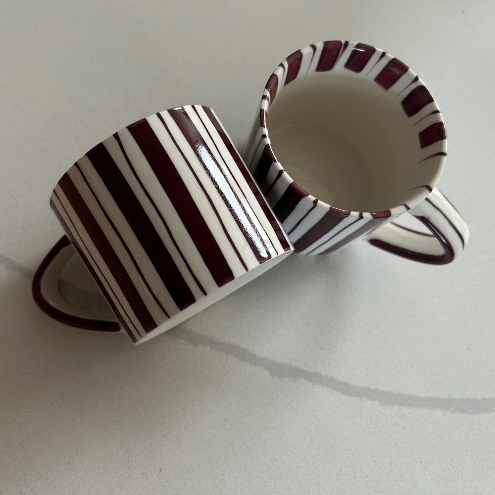 Coffee Cups in Cherry Lacquer by Noon & Moon Set of 2